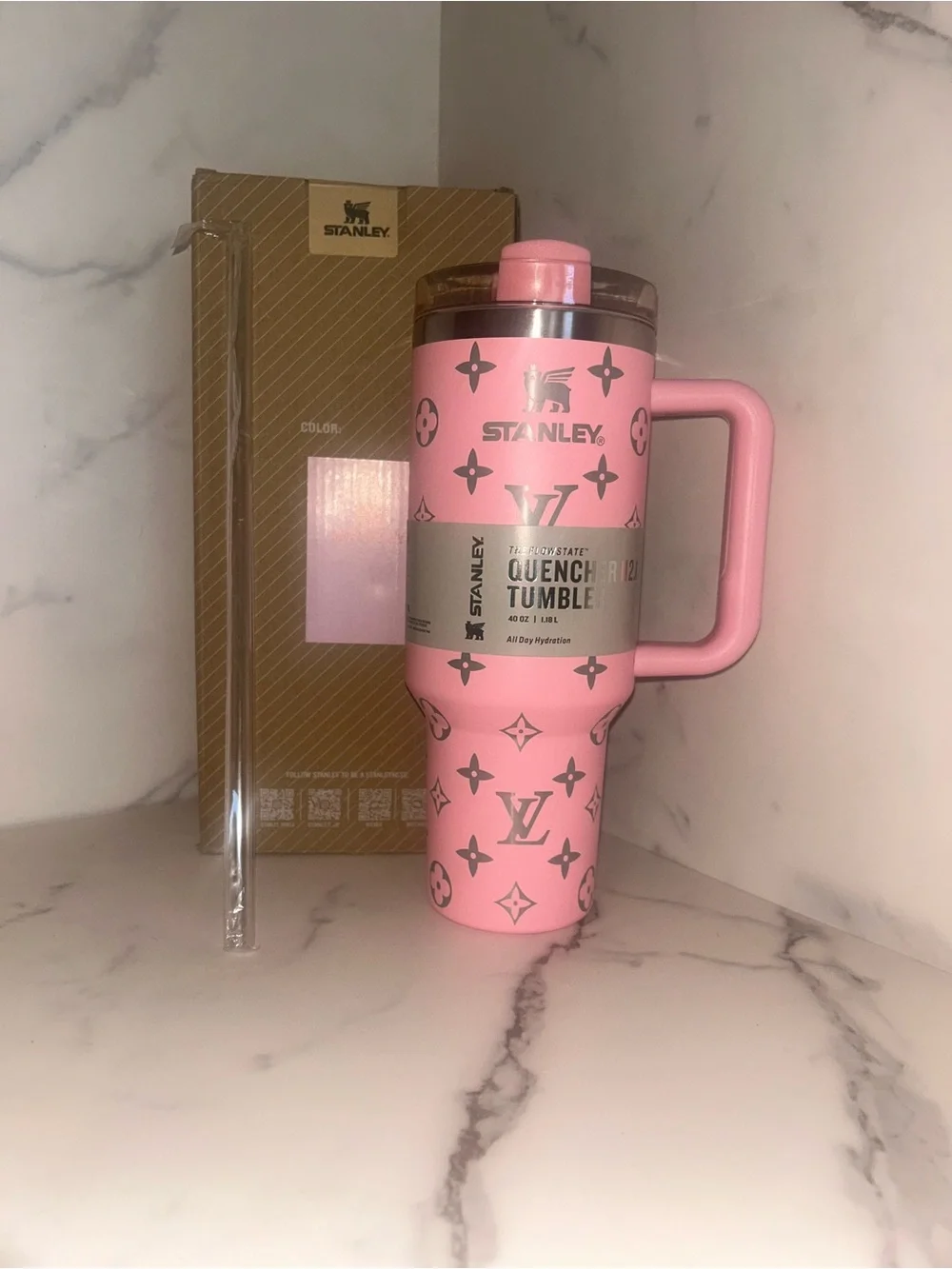 Stanley Pink Quench Tumbler with Handle